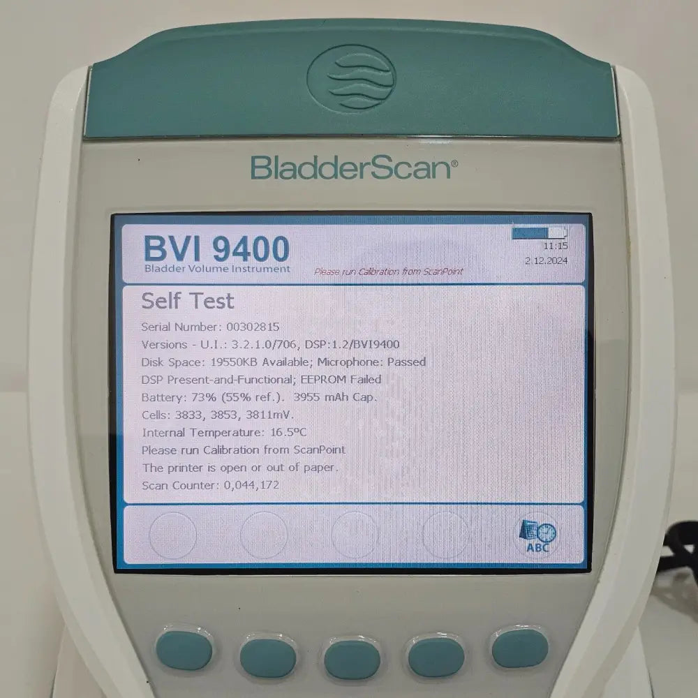 BladderScan BVI 9400 handle showing hairline crack cosmetic detail