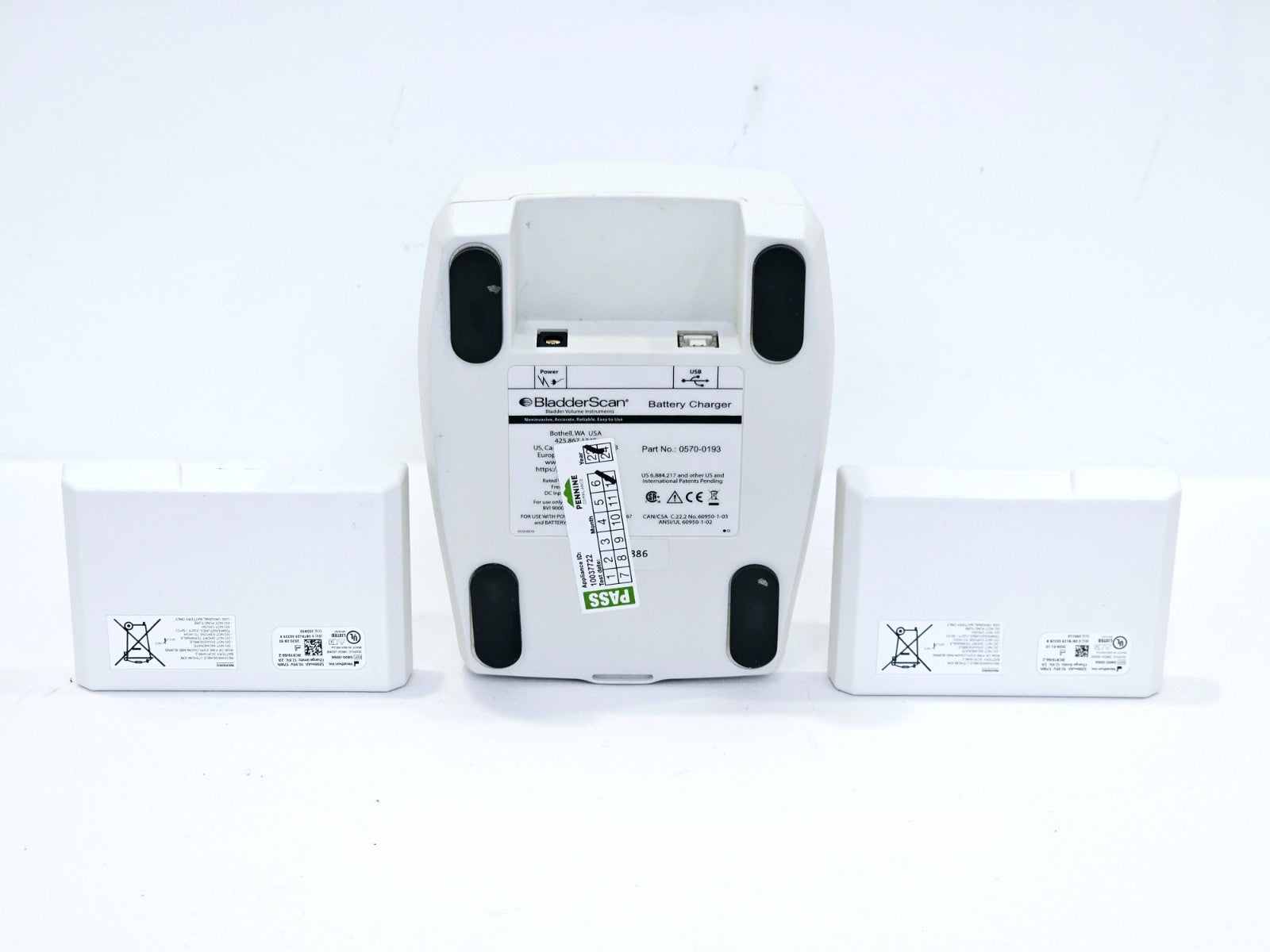 Verathon BVI 9400 Charger 0570-0193 & 2 Batteries 02400-0066