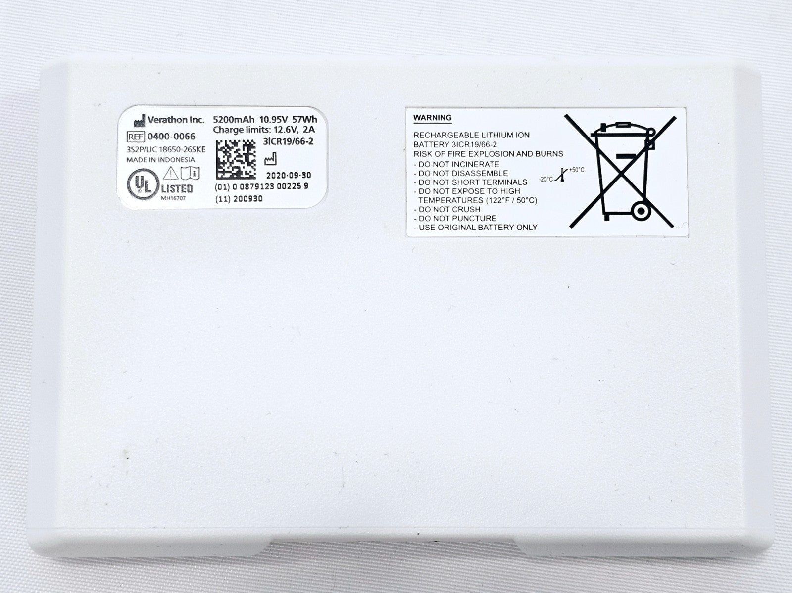 Verathon BVI 9400 Charger 0570-0193 & 2 Batteries 02400-0066