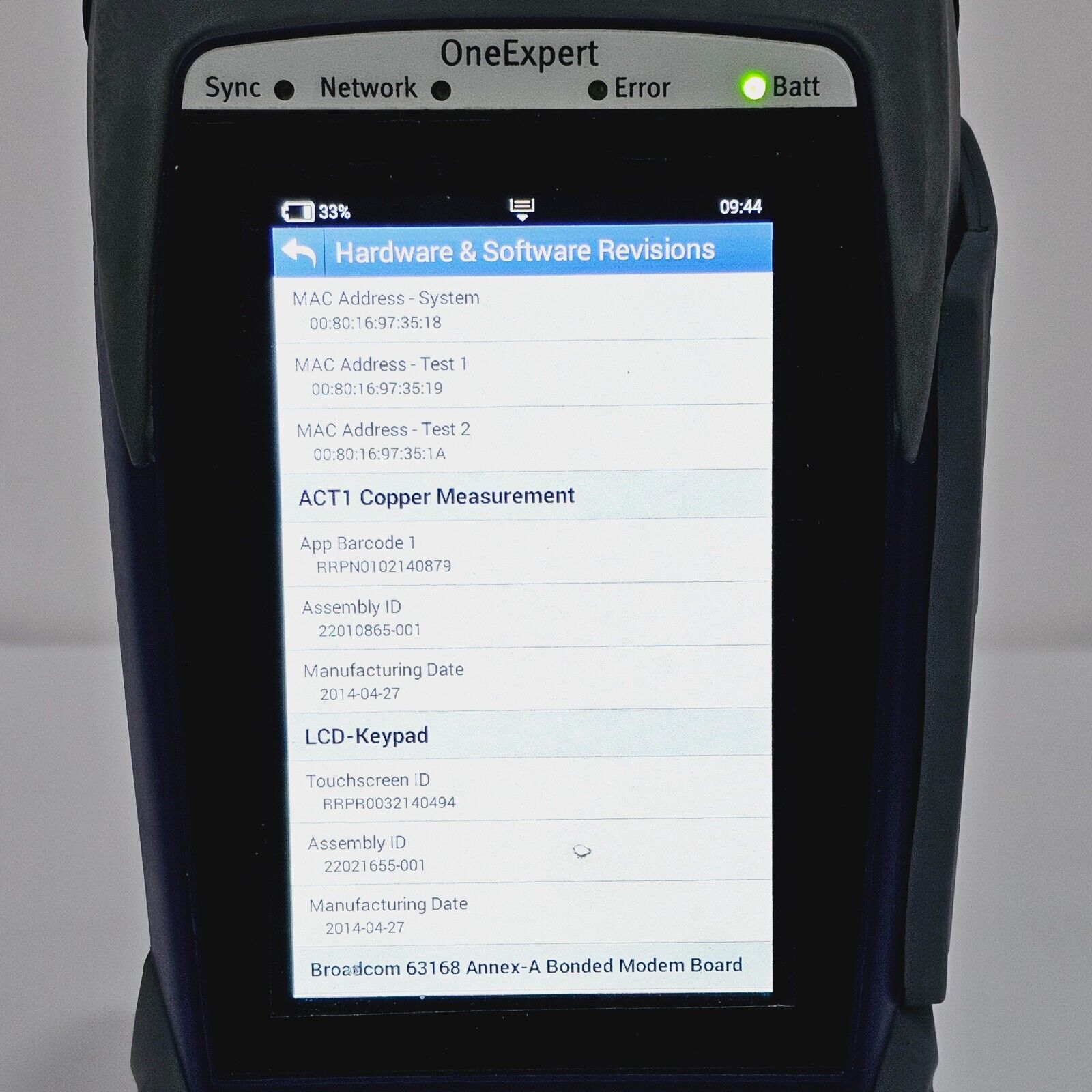 Viavi Calibrated OneExpert ONX-580 DSL Bonded G.fast Resistive Fault Locator