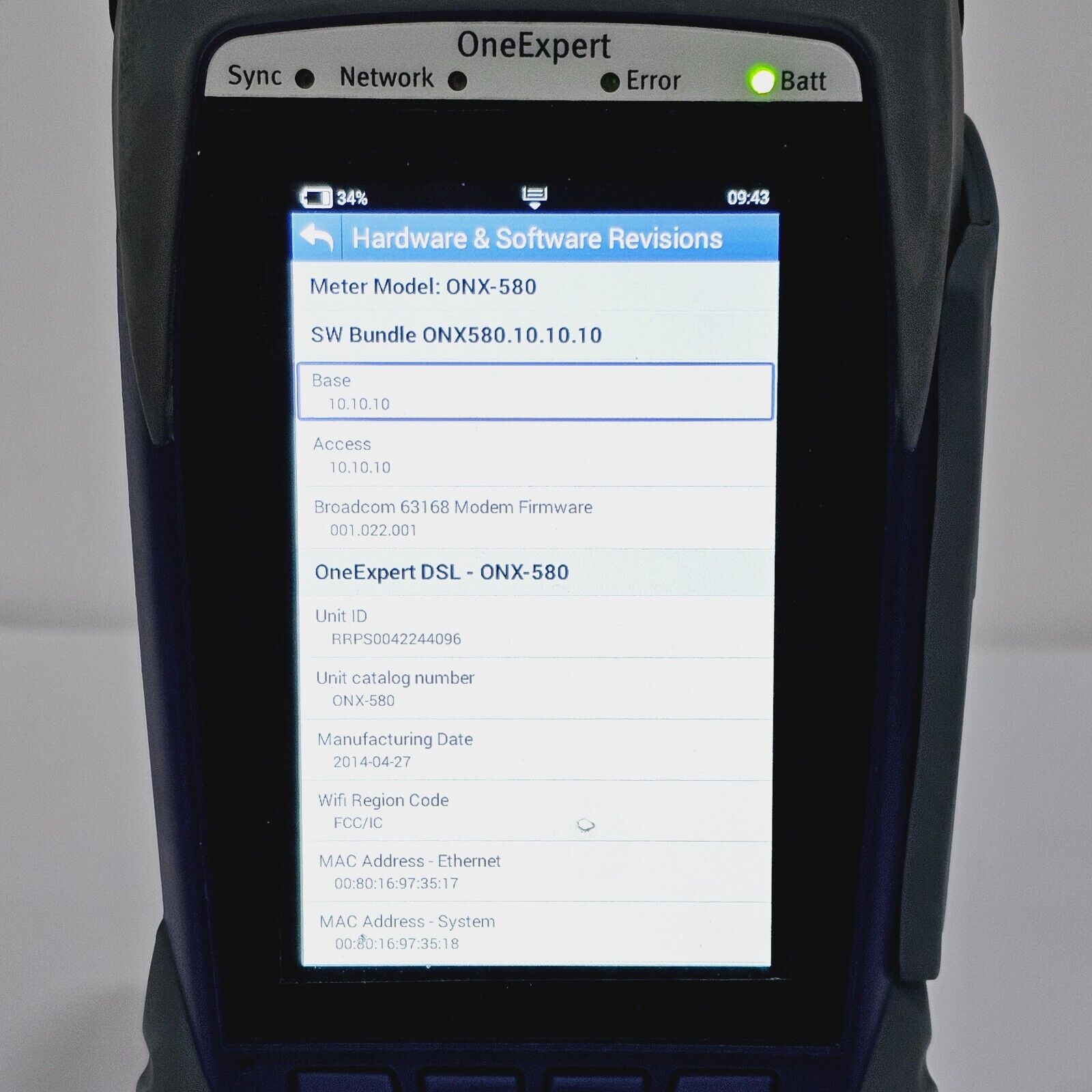 Viavi Calibrated OneExpert ONX-580 DSL Bonded G.fast Resistive Fault Locator