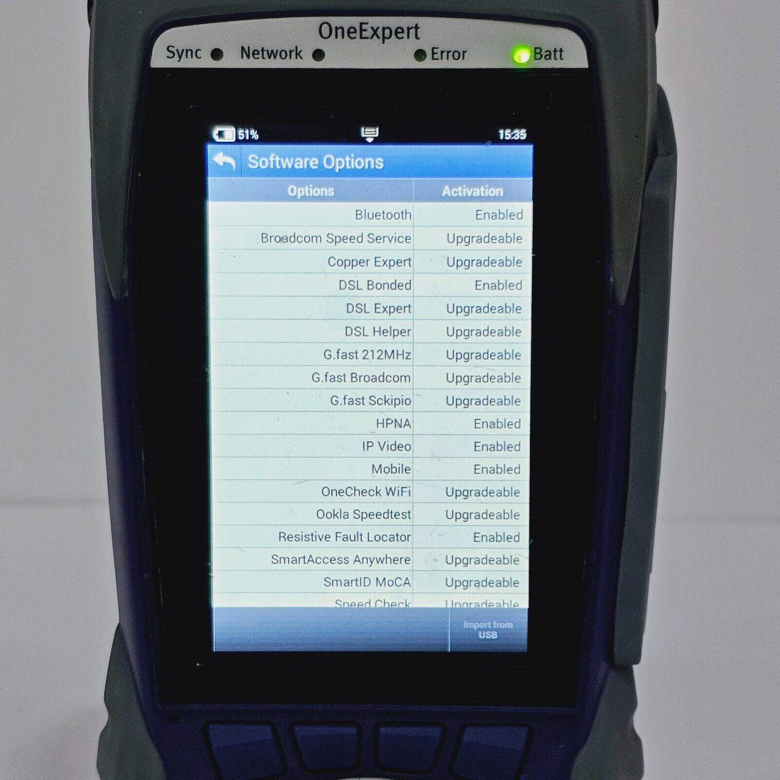 Viavi Calibrated OneExpert ONX-580 DSL Bonded IP Video Mobile RFL VoIP HPNA + Op