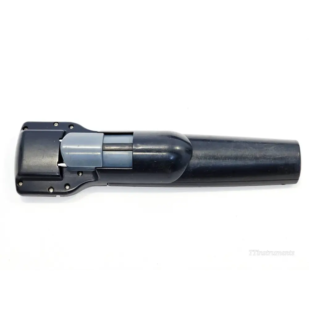 VIAVI FI-60 Live Fibre Identifier LFI head attachment side view showing SafeChek trigger mechanism and fibre clamp jaw