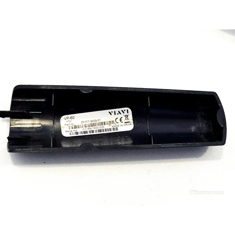 VIAVI VP-60 OPM body rear label showing Part No. ZP-FIT-9029-01 and Serial No. I1118S-7450-025, CE marked, Made in China