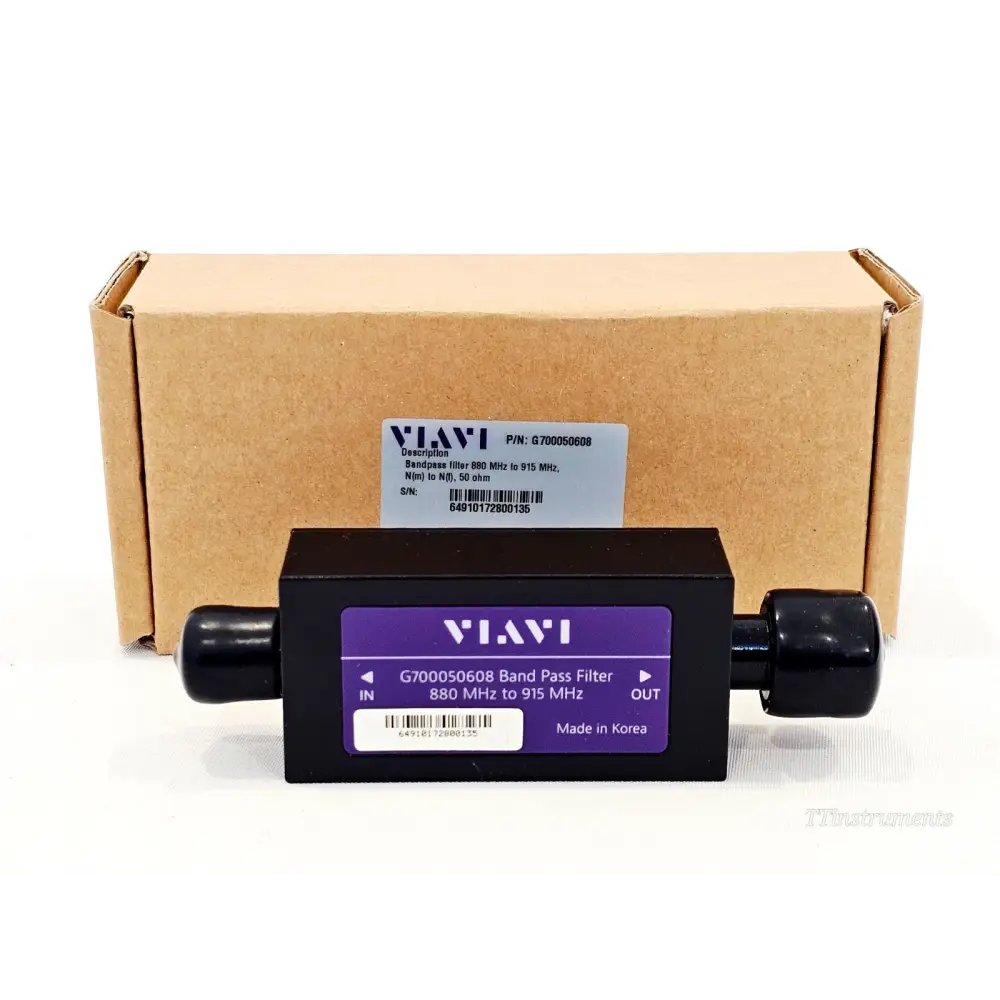 VIAVI G700050608 Band Pass Filter 880–915 MHz with original brown cardboard box, front view