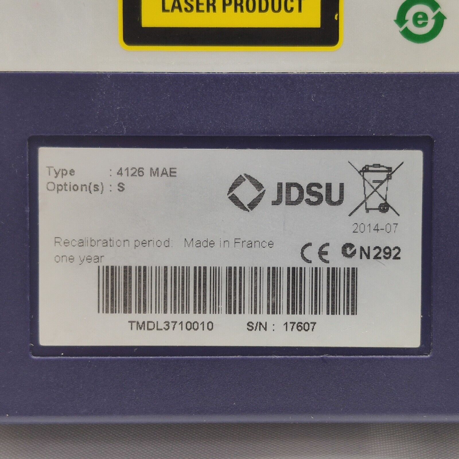 Viavi JDSU 4126 MAE SM OTDR 1310/1550 nm 40/38 dB PC S Enhanced Metro Access