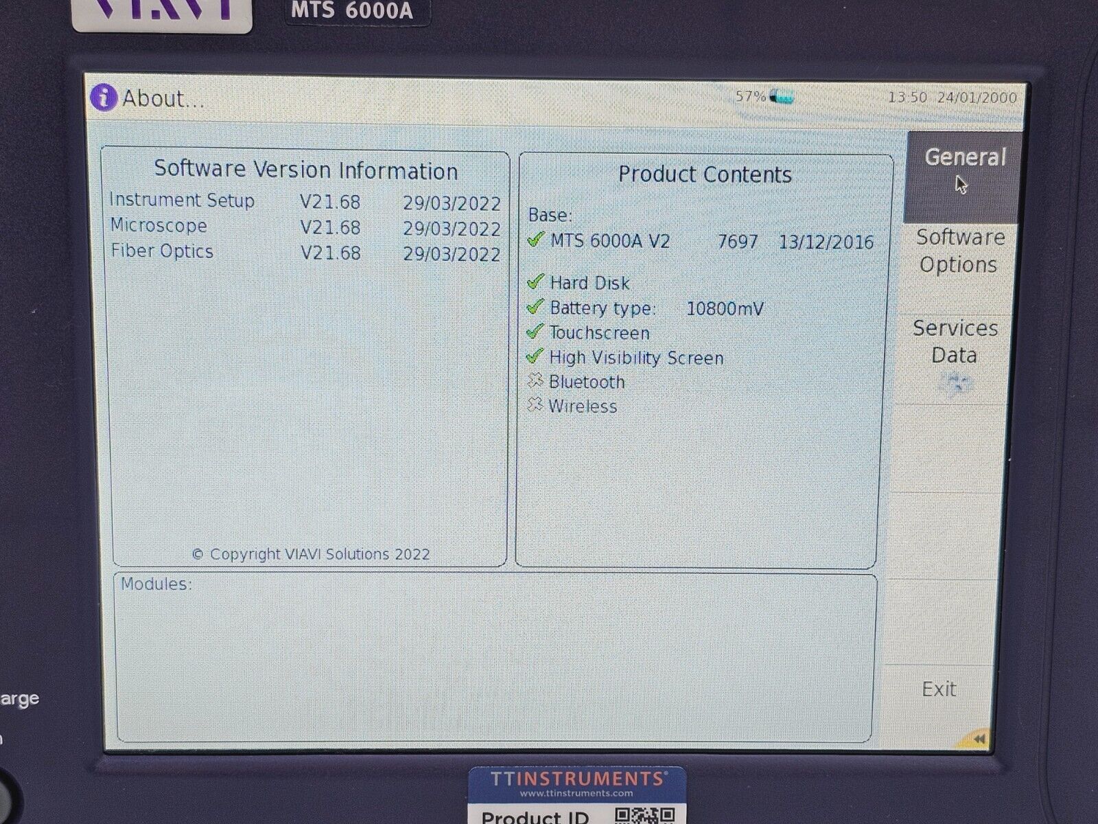 Viavi JDSU 6000A V2 Mainframe with 6300 Module Carrier 6000AV2