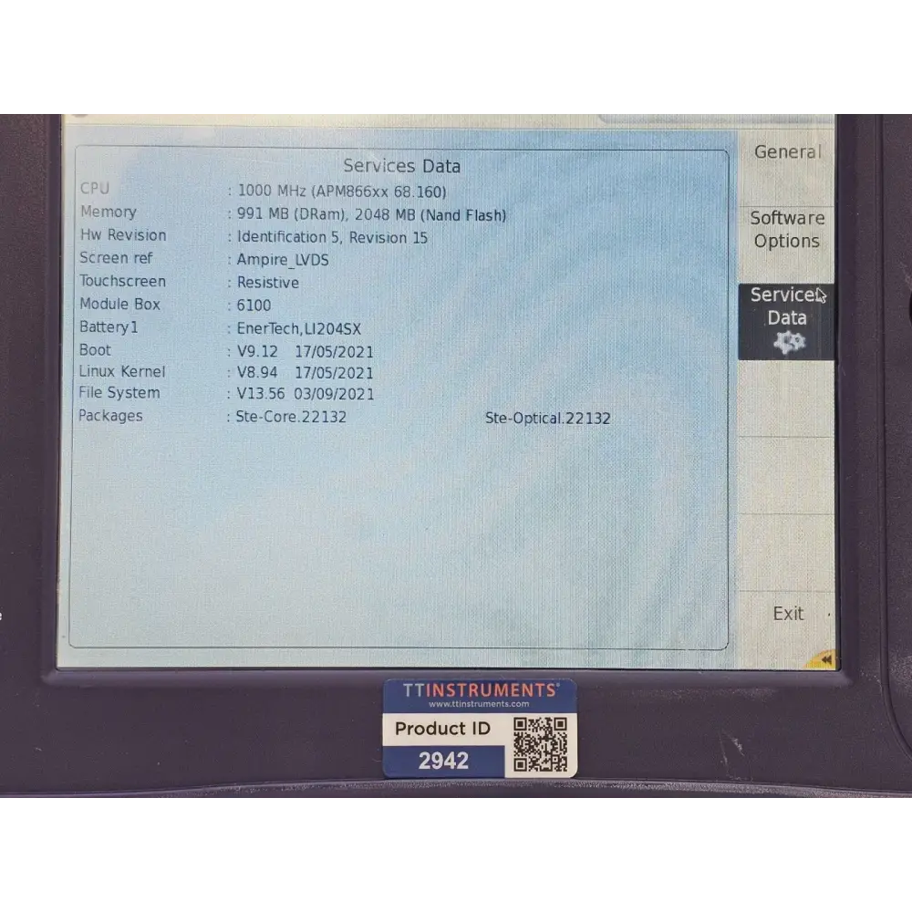 Stylus accessory included with Viavi 6000A V2 mainframe touchscreen unit