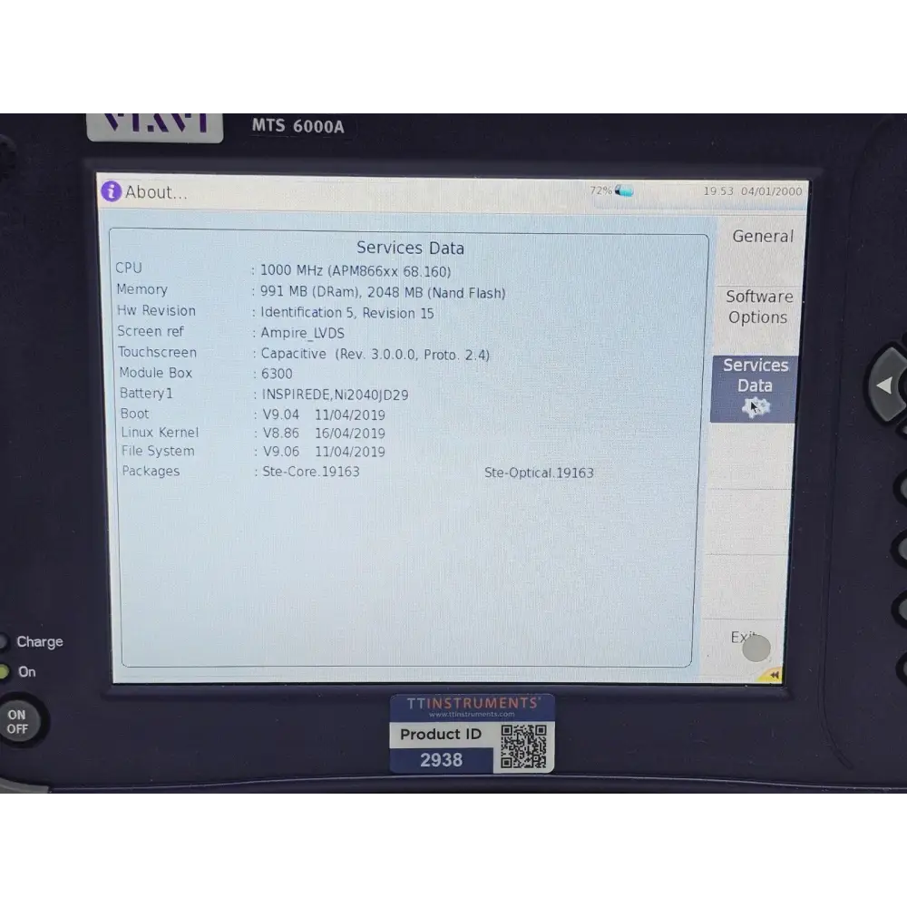Viavi T-BERD 6000A V2 overall unit condition view used optical spectrum analyzer