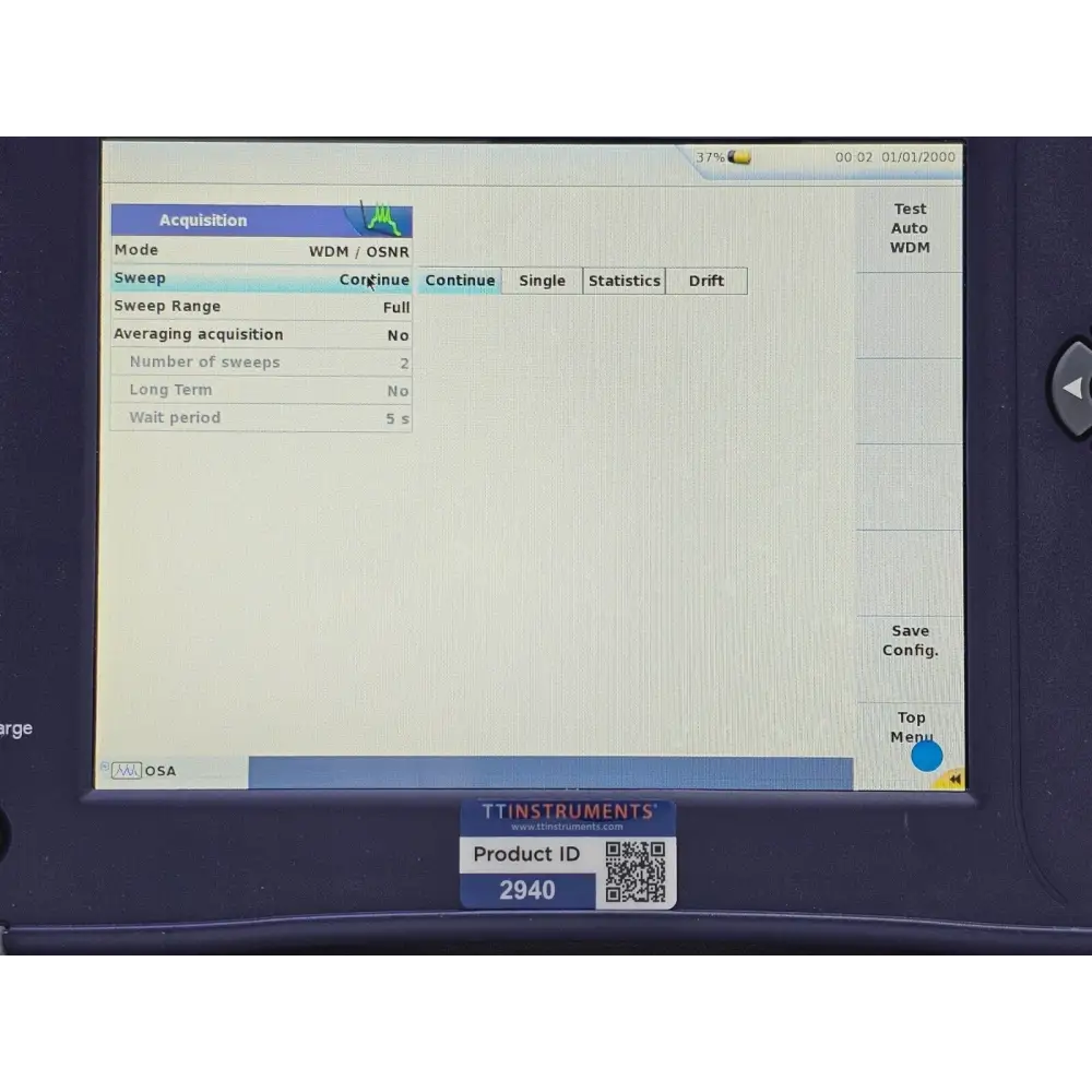 Viavi JDSU 6000A V2 module carrier and battery pack detail view