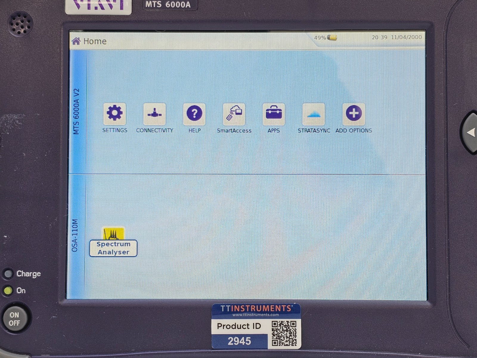 Viavi JDSU 6000A V2 + OSA-110M 1250 - 1650 nm OSA Optical Spectrum Analyzer