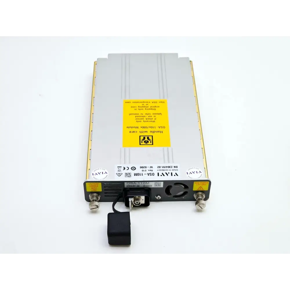 OSA-110M module removed from mainframe showing optical connector detail