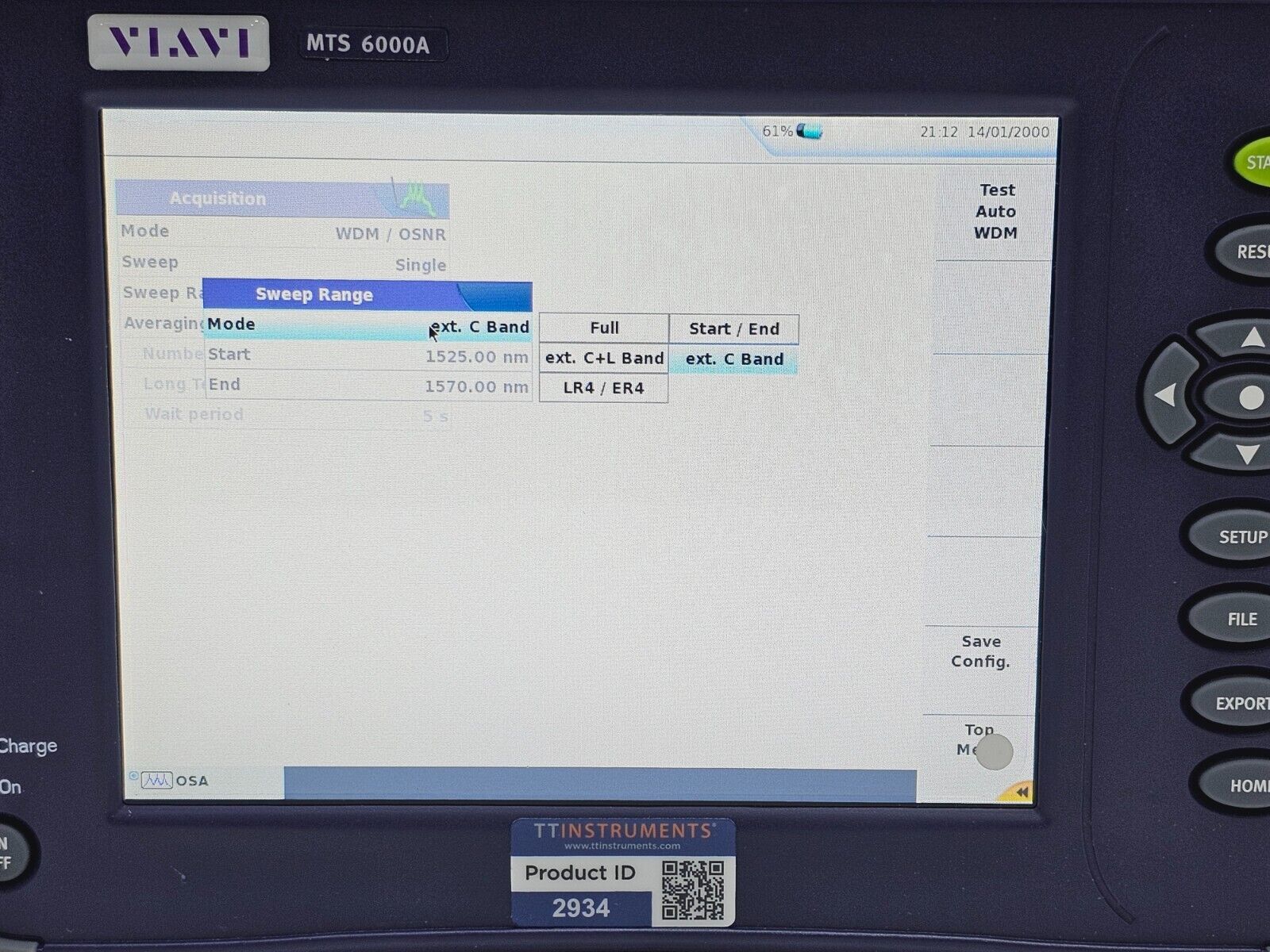 Viavi JDSU 6000A V2 + OSA-110M 1250 - 1650 nm OSA Optical Spectrum Analyzer #3