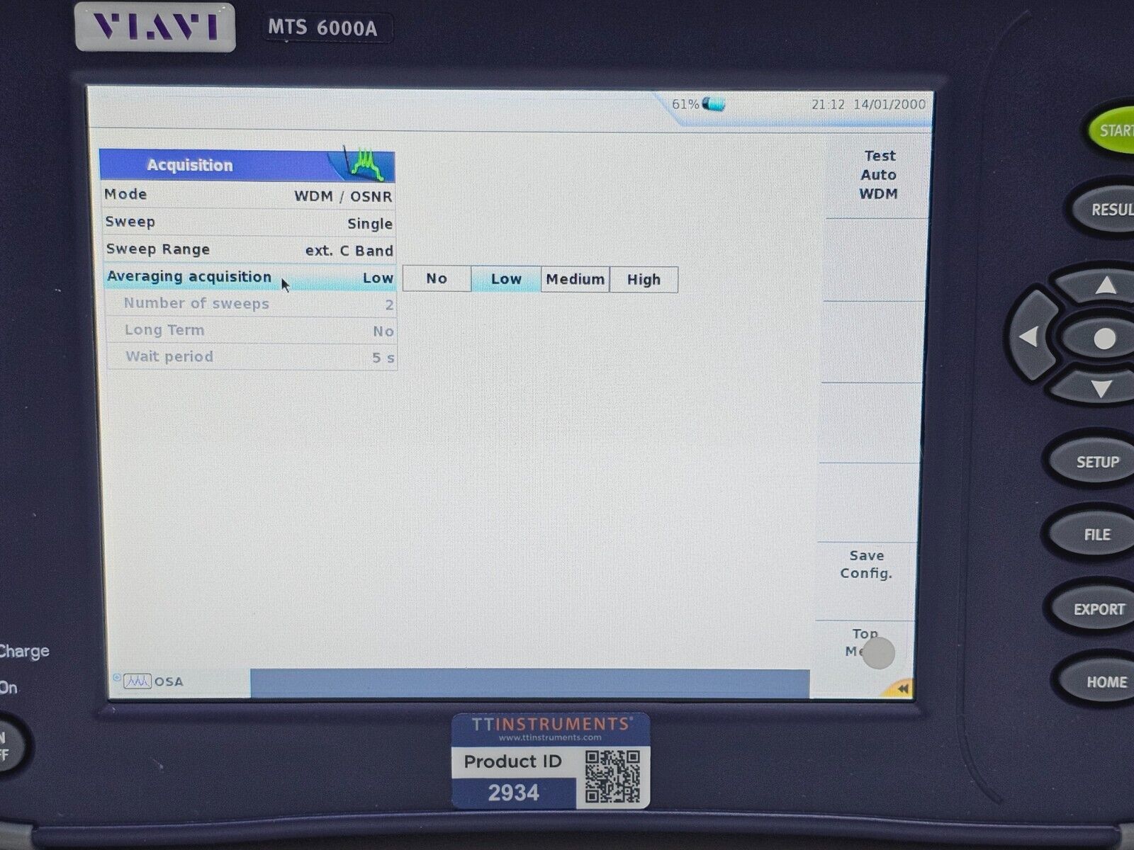 Viavi JDSU 6000A V2 + OSA-110M 1250 - 1650 nm OSA Optical Spectrum Analyzer #3