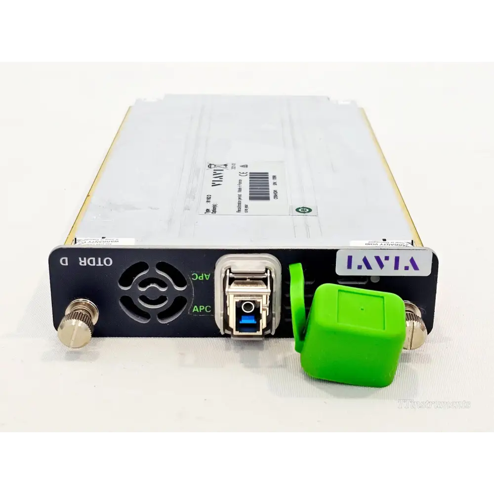 Viavi MTS 6000A touch screen display and interface detail with OTDR module installed