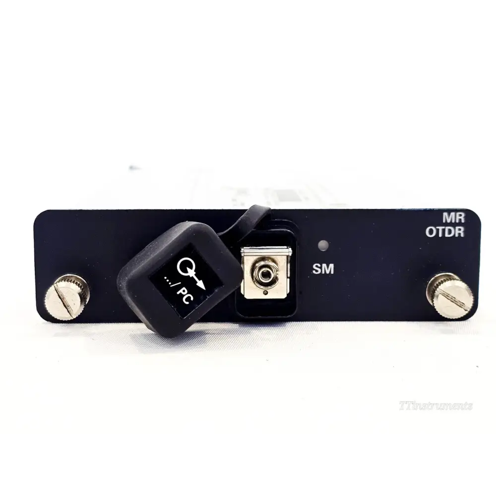 JDSU 8126 MR OTDR module front panel showing SM optical port with PC connector cap and MR OTDR label