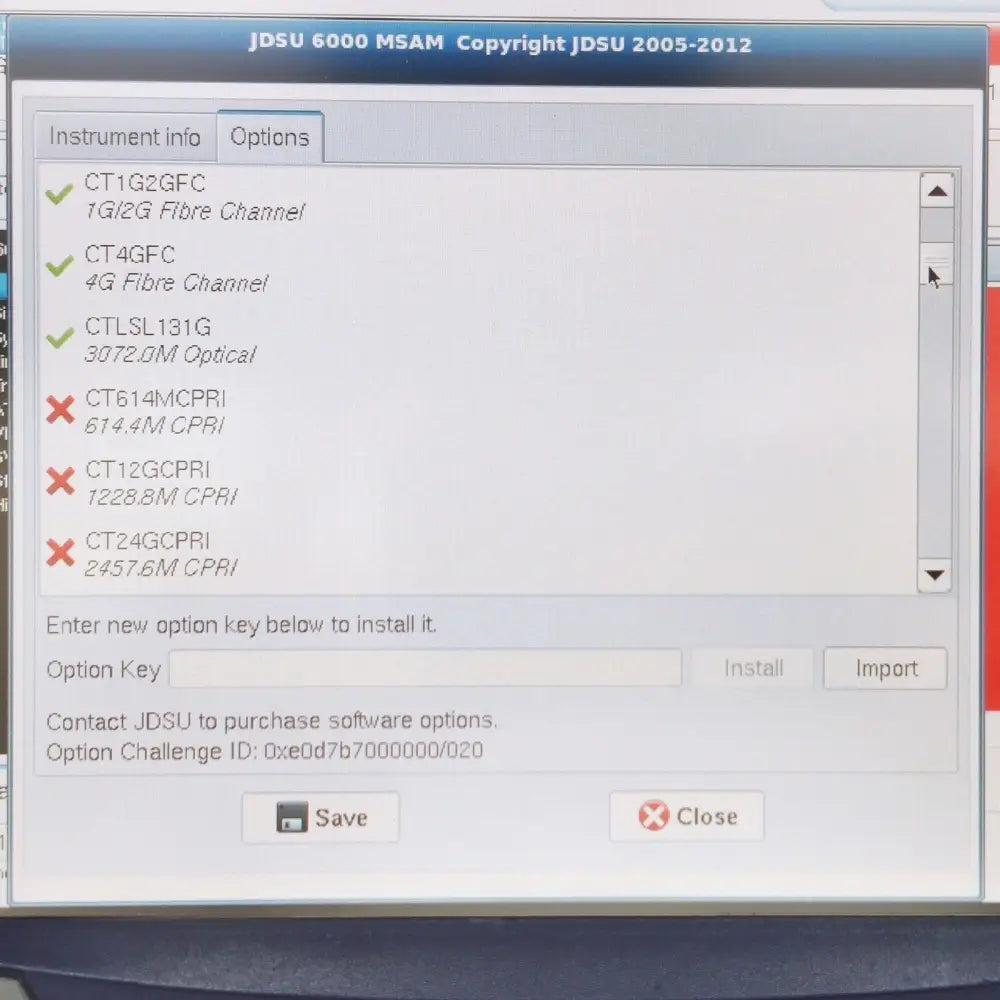 MSAM1 module label showing serial number and model details