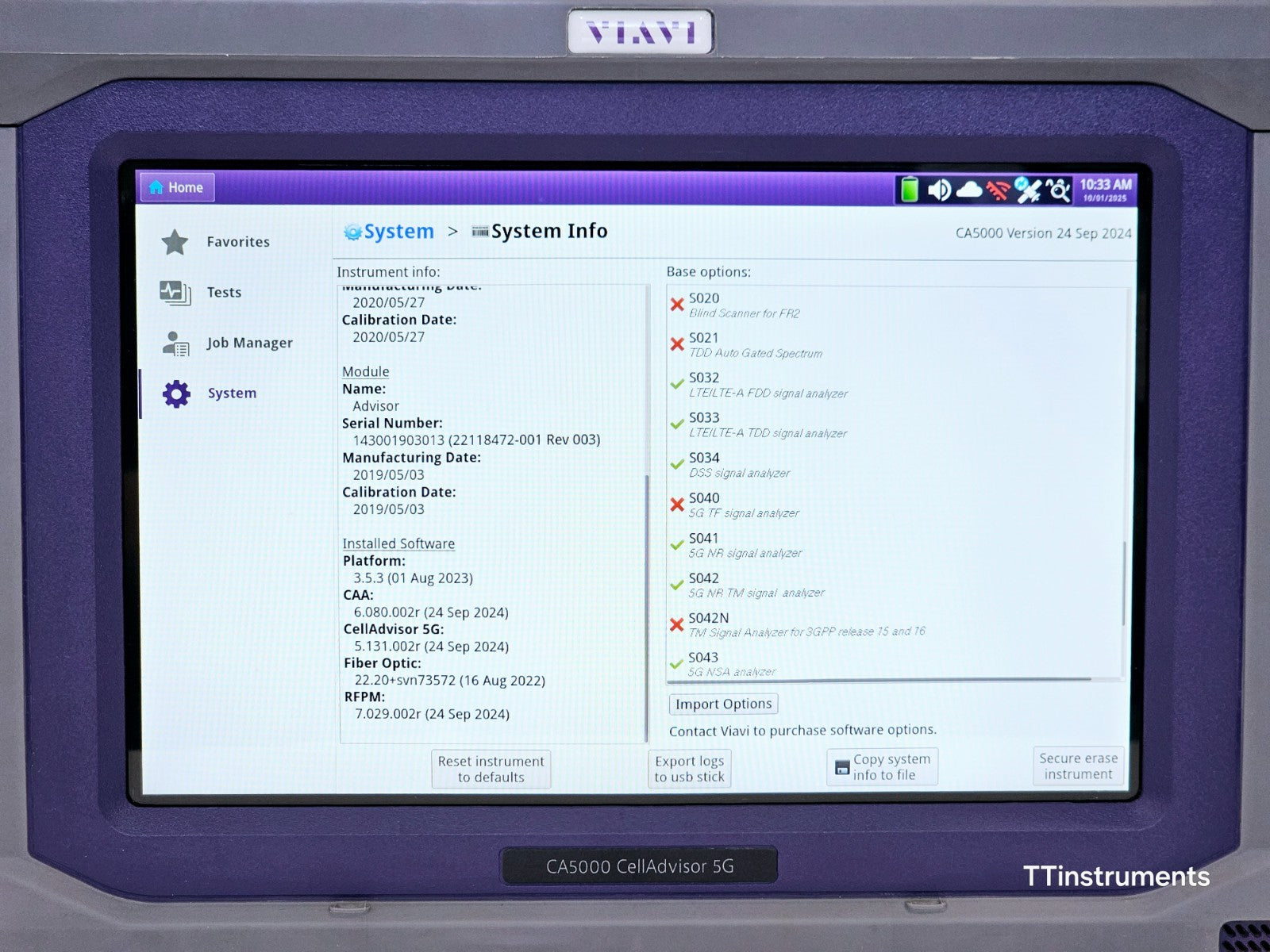 Viavi JDSU CA5000 CellAdvisor 5G + 4G NR TM NSA DSS Signal Analyzer with Options