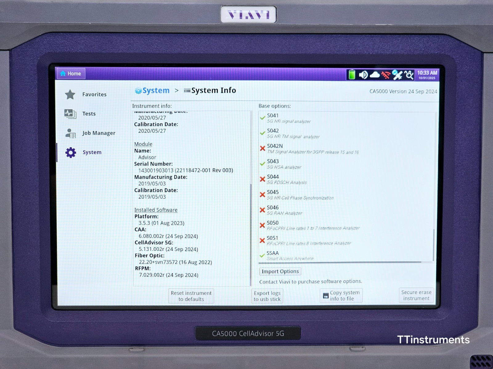 Viavi JDSU CA5000 CellAdvisor 5G + 4G NR TM NSA DSS Signal Analyzer with Options