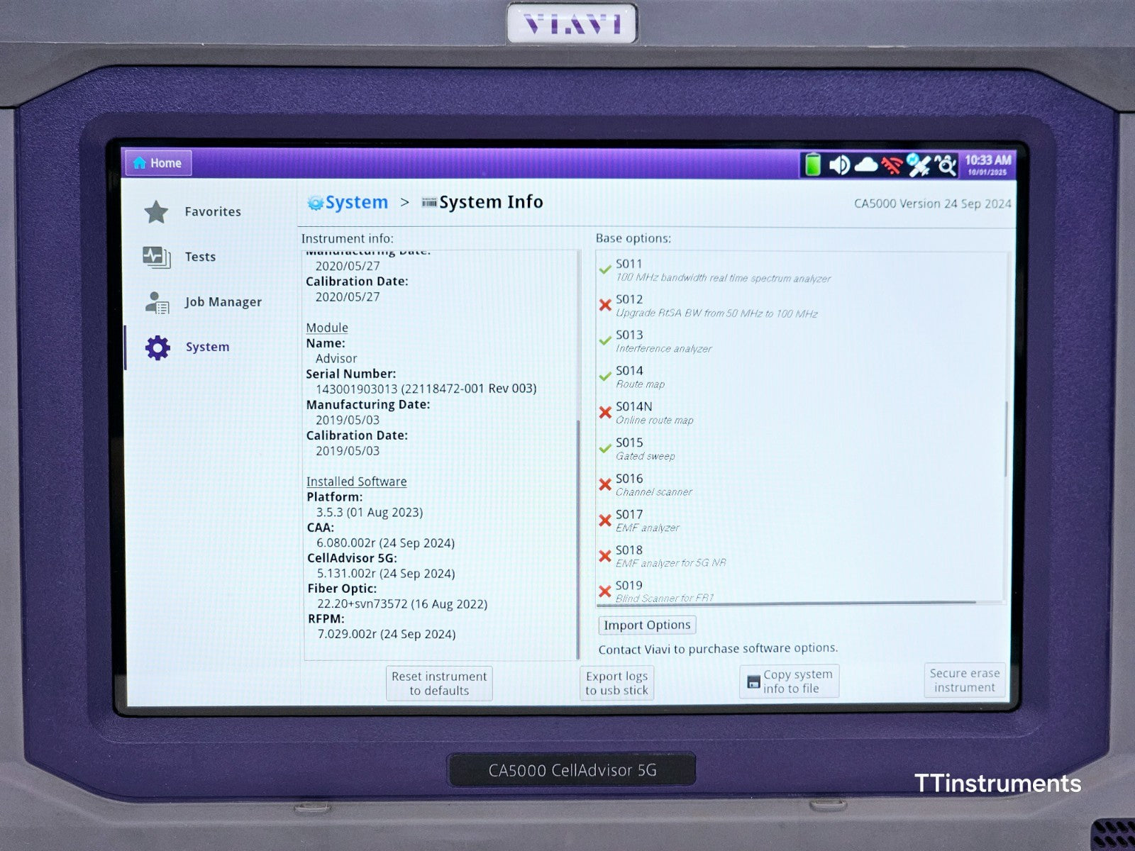 Viavi JDSU CA5000 CellAdvisor 5G + 4G NR TM NSA DSS Signal Analyzer with Options