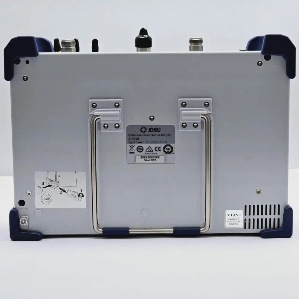 Viavi JDSU JD785B CellAdvisor calibration label showing calibration expiry February 2025