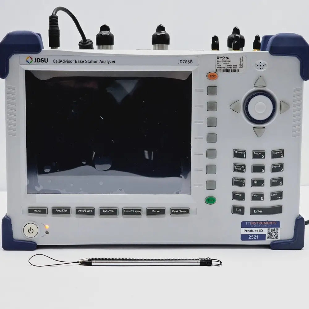 CellAdvisor JD785B interference analyzer mode shown on screen