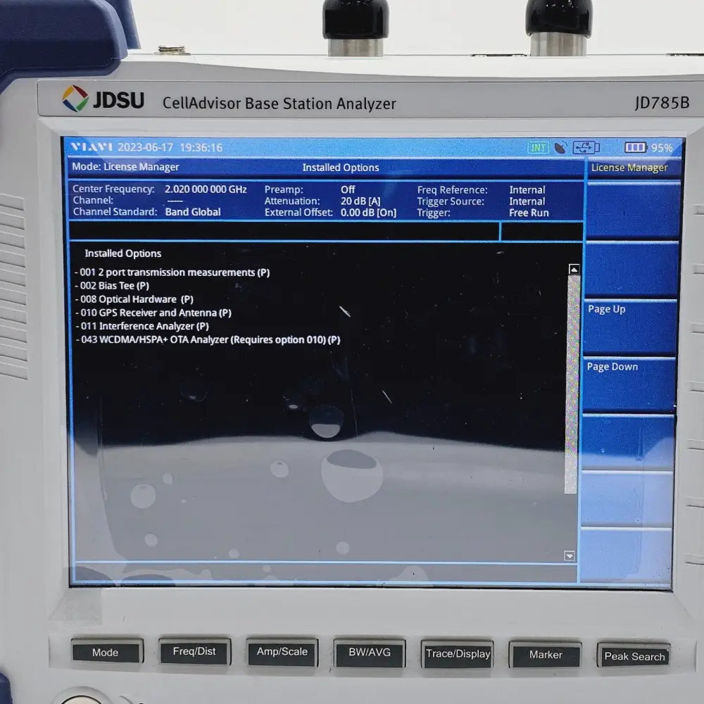 Viavi JD785B CellAdvisor screen showing LTE signal analysis summary