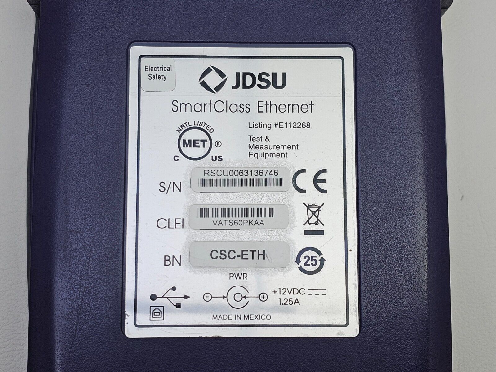 Viavi JDSU CSC-ETH SmartClass Electrical & Optical IP / Ethernet RFC 2544 L2 Loo