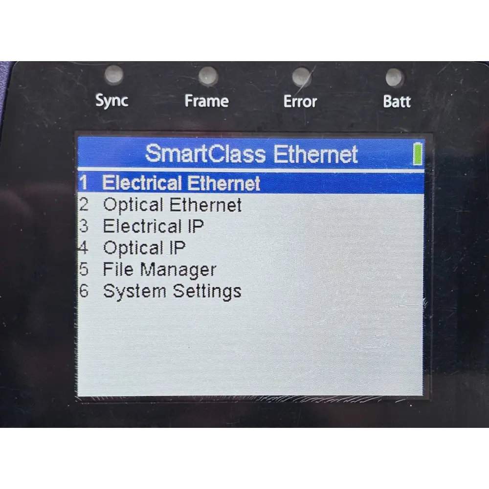 Viavi JDSU CSC-ETH tester keypad detail showing navigation and function keys