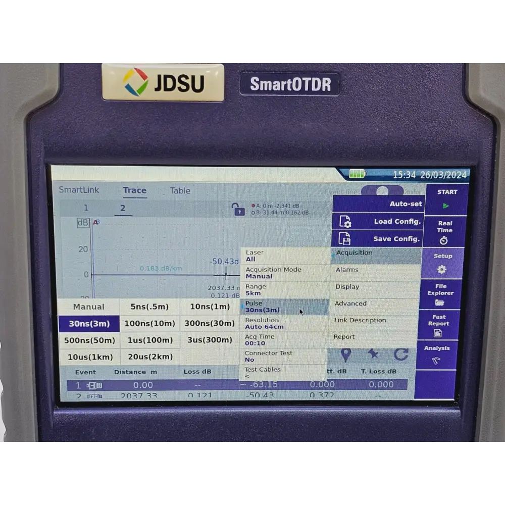 Viavi E126A SmartOTDR unit showing overall cosmetic condition of used instrument