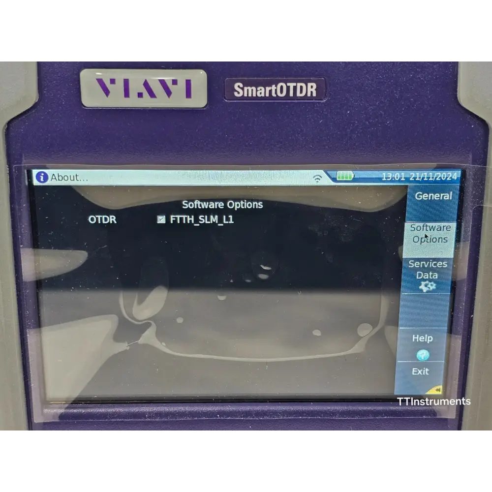 Viavi JDSU E136FB SmartOTDR unit with soft carry case included in the sale