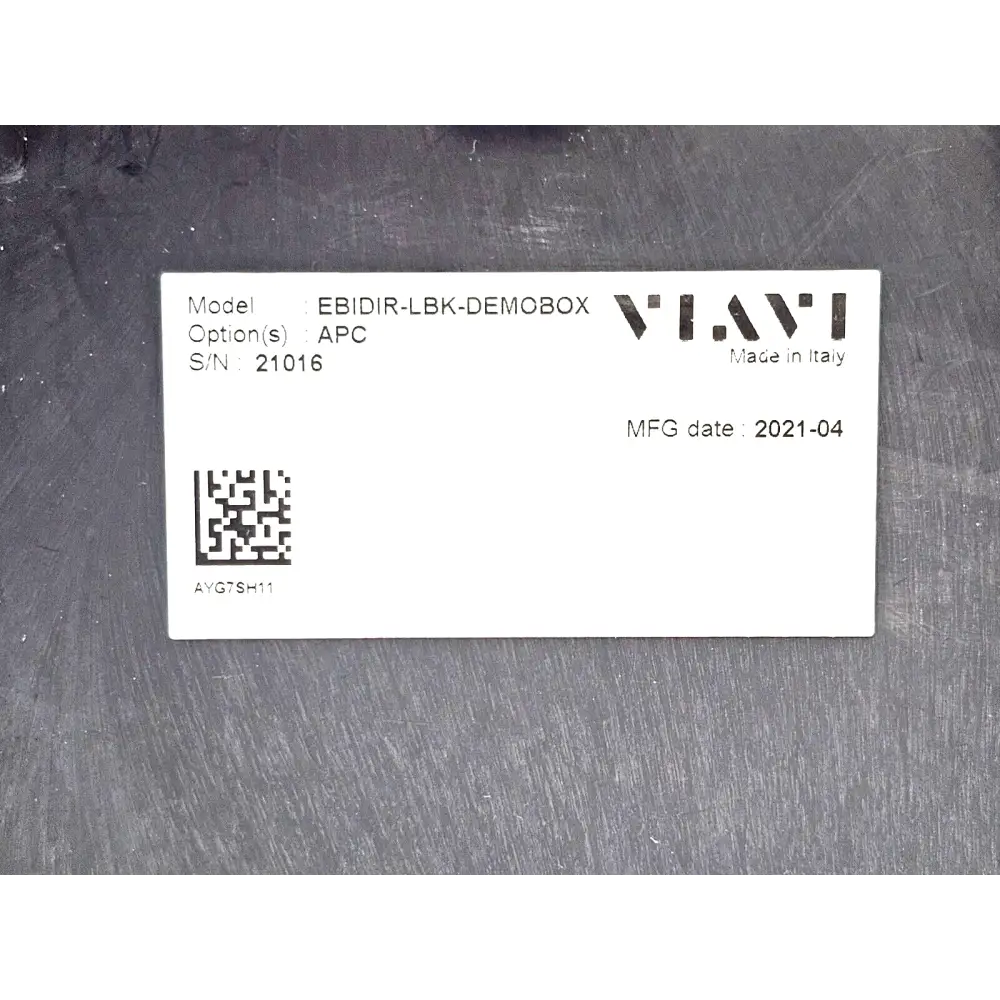 EBIDIR-LBK-DEMOBOX label and identification markings detail