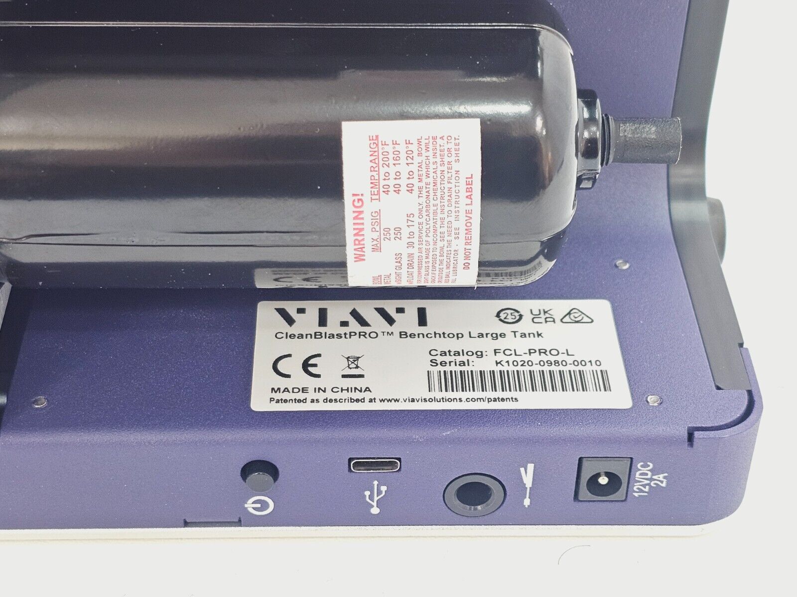 Viavi JDSU FCL-PRO-L CleanBlastPRO Benchtop Large Tank Fiber End-face Cleaning