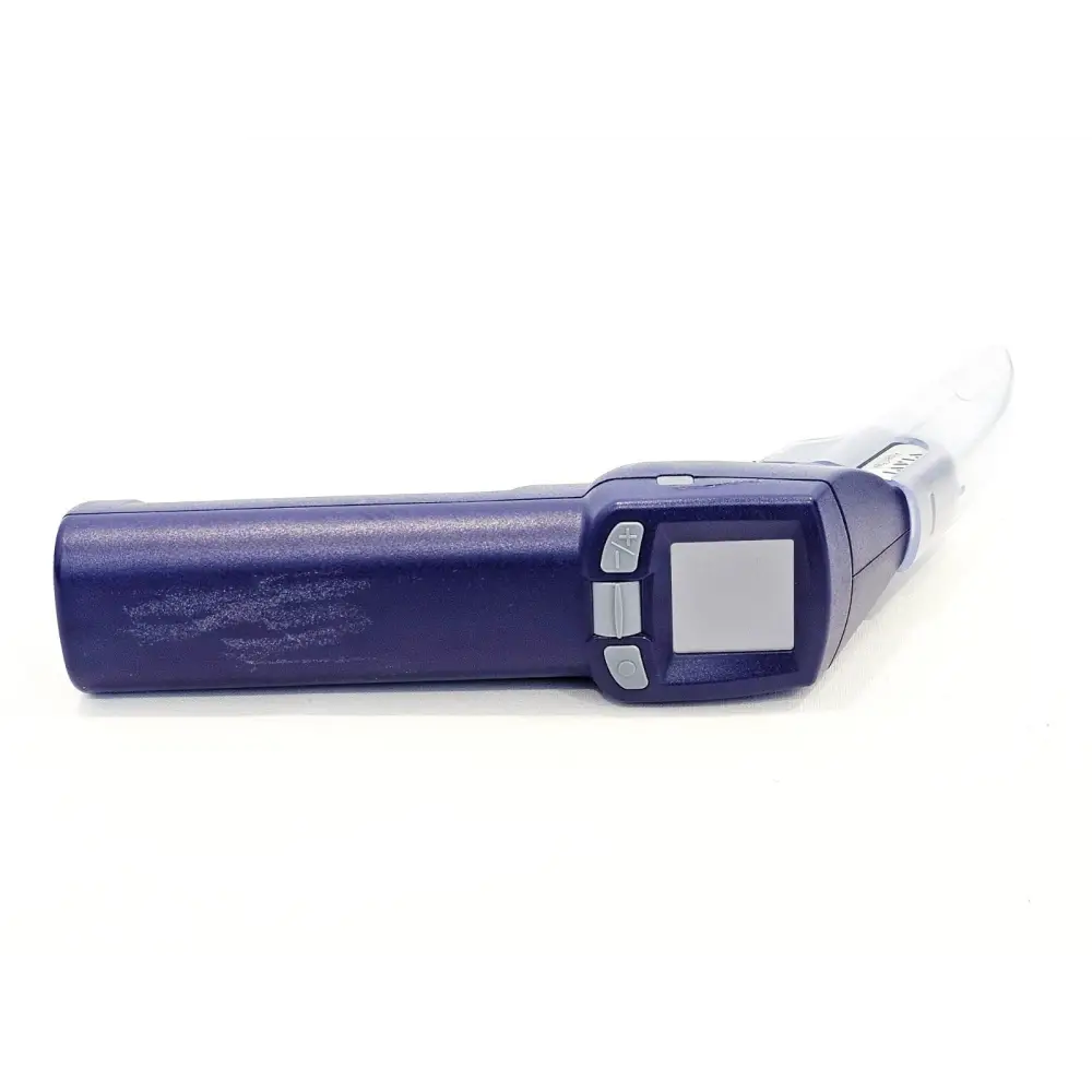VIAVI FiberChek FIT-FC-KIT3 probe underside view showing colour LCD display and navigation buttons