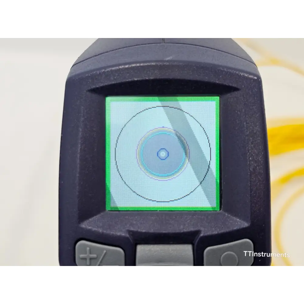 Viavi JDSU FiberChek integrated display showing fibre end-face inspection image
