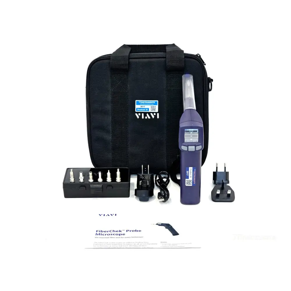 Viavi JDSU FiberChek fibre scope probe front view with integrated display