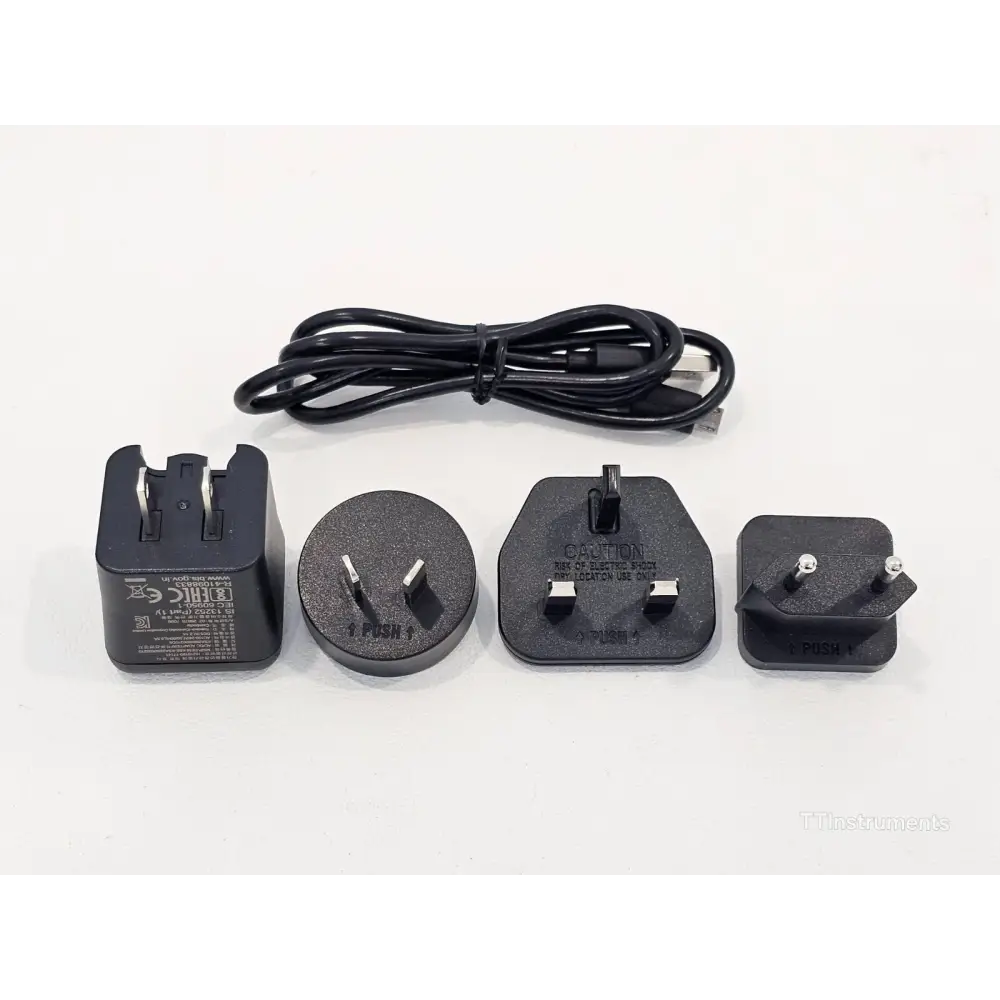 Viavi FiberChek probe and accessories laid out showing complete kit contents