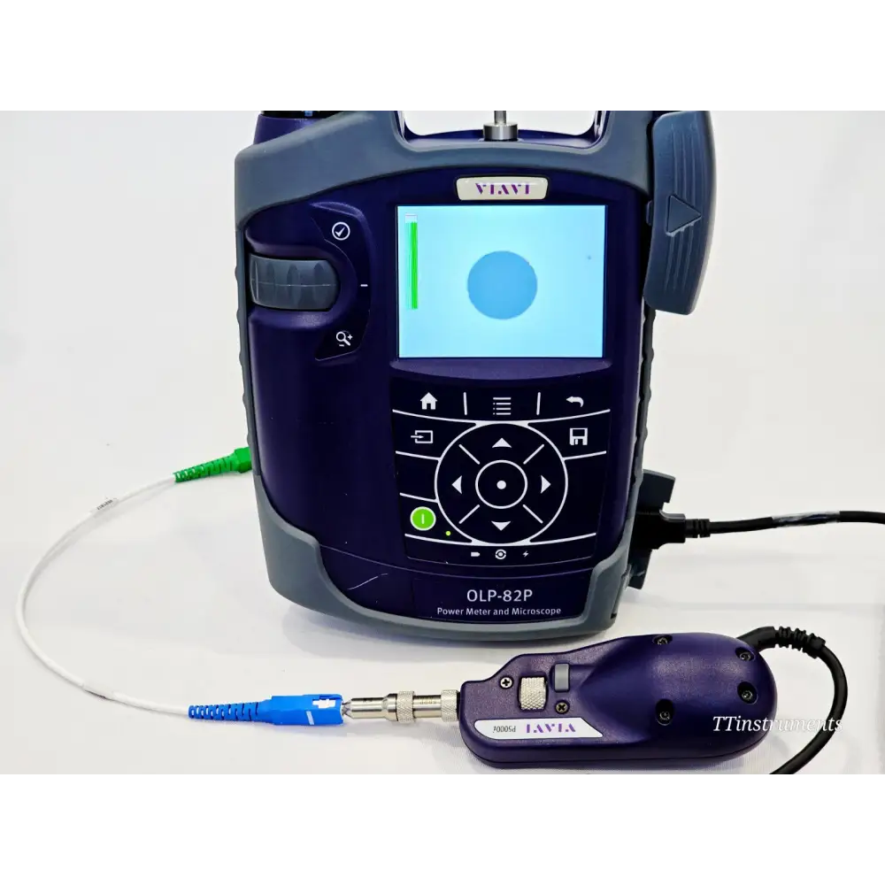Viavi OLP-82P display screen showing optical power measurement reading