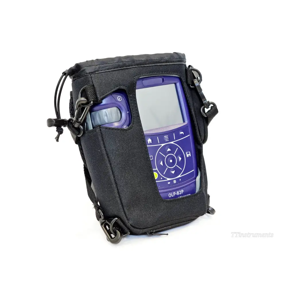 VIAVI JDSU OLP-82P Power Meter and Microscope in soft carry pouch, front panel and display visible