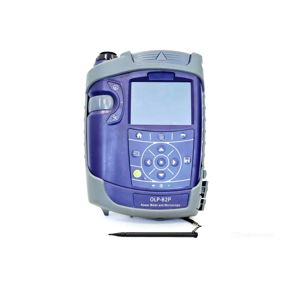 VIAVI JDSU OLP-82P Power Meter and Microscope front view with touchscreen display, keypad and stylus