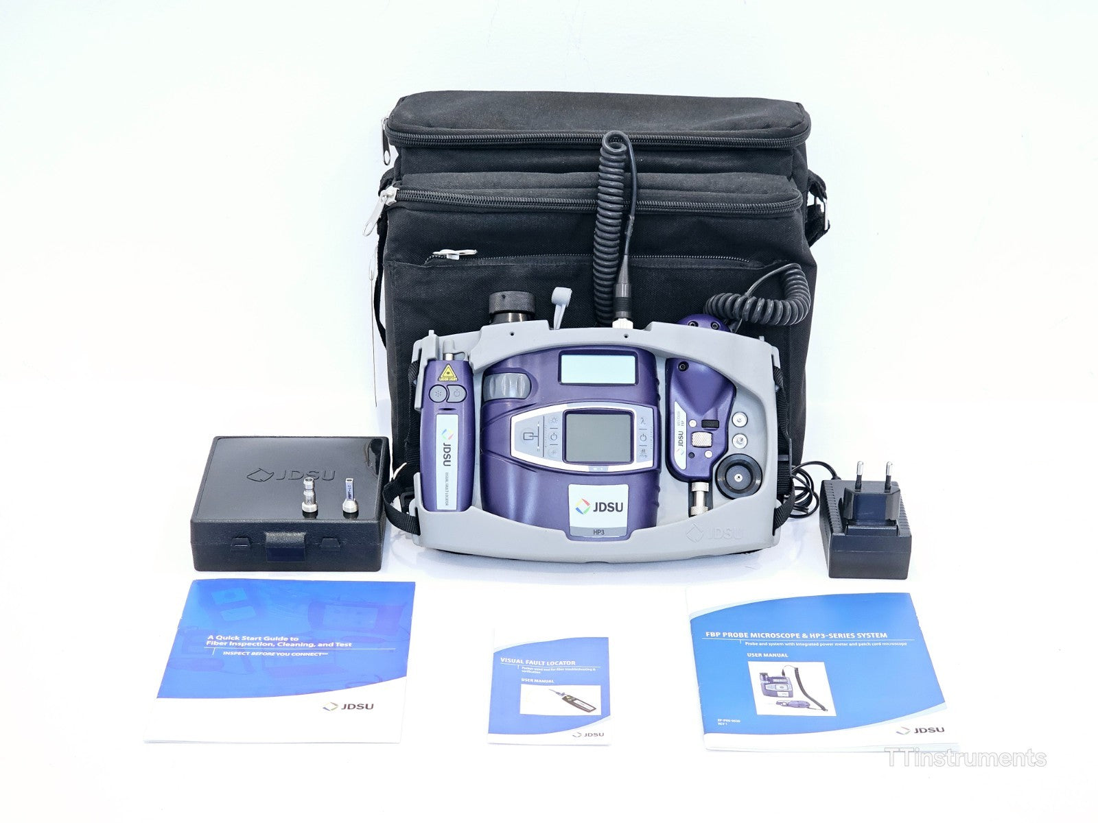 Viavi JDSU FIT-S105-PRO HP3-60-P4 Fiber Scope and Power Meter + VFL & Connectors