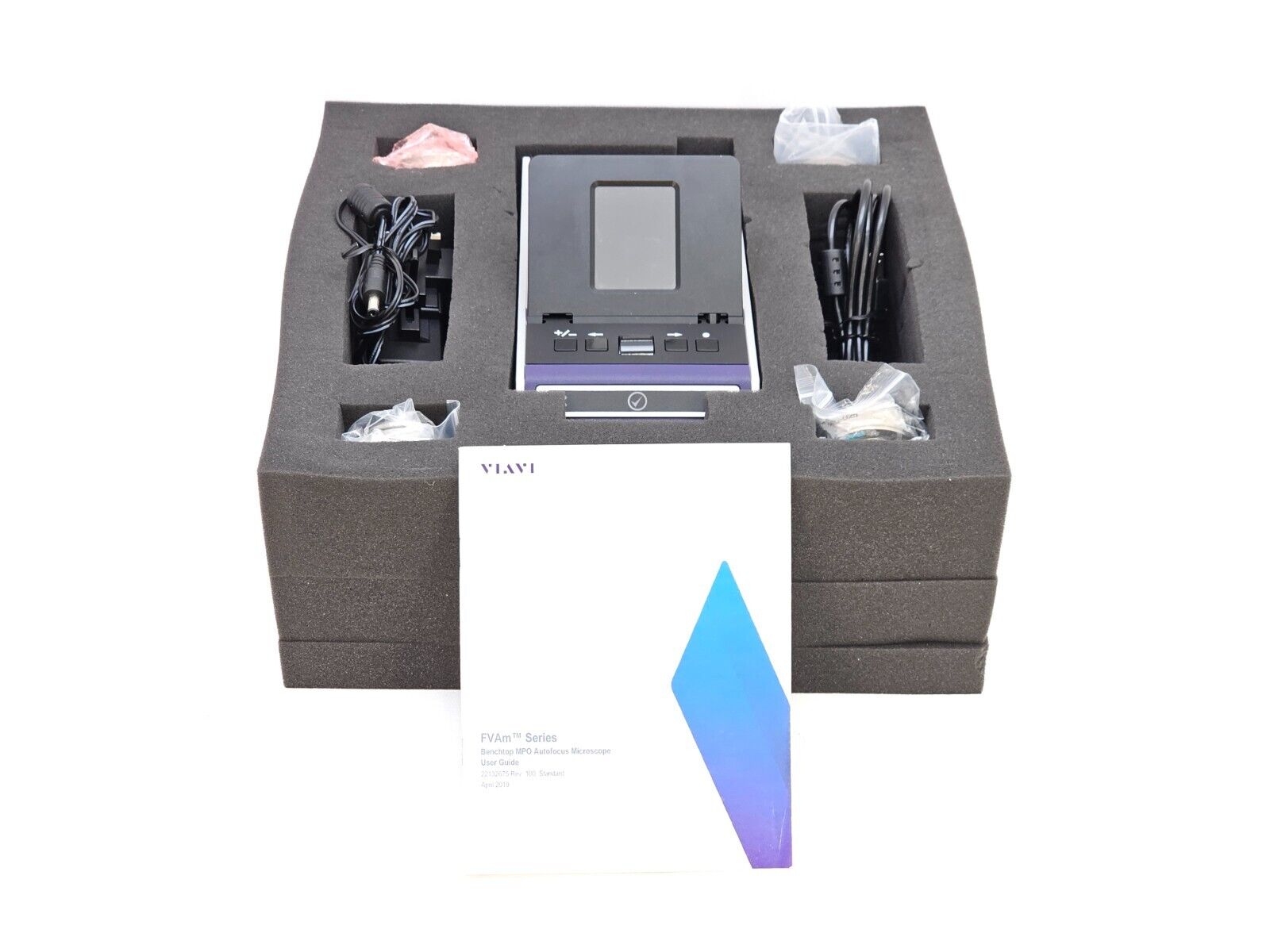 Viavi JDSU FVAm-1000-S Bench-Top MPO Autofocus Microscope with Screen & Adapters