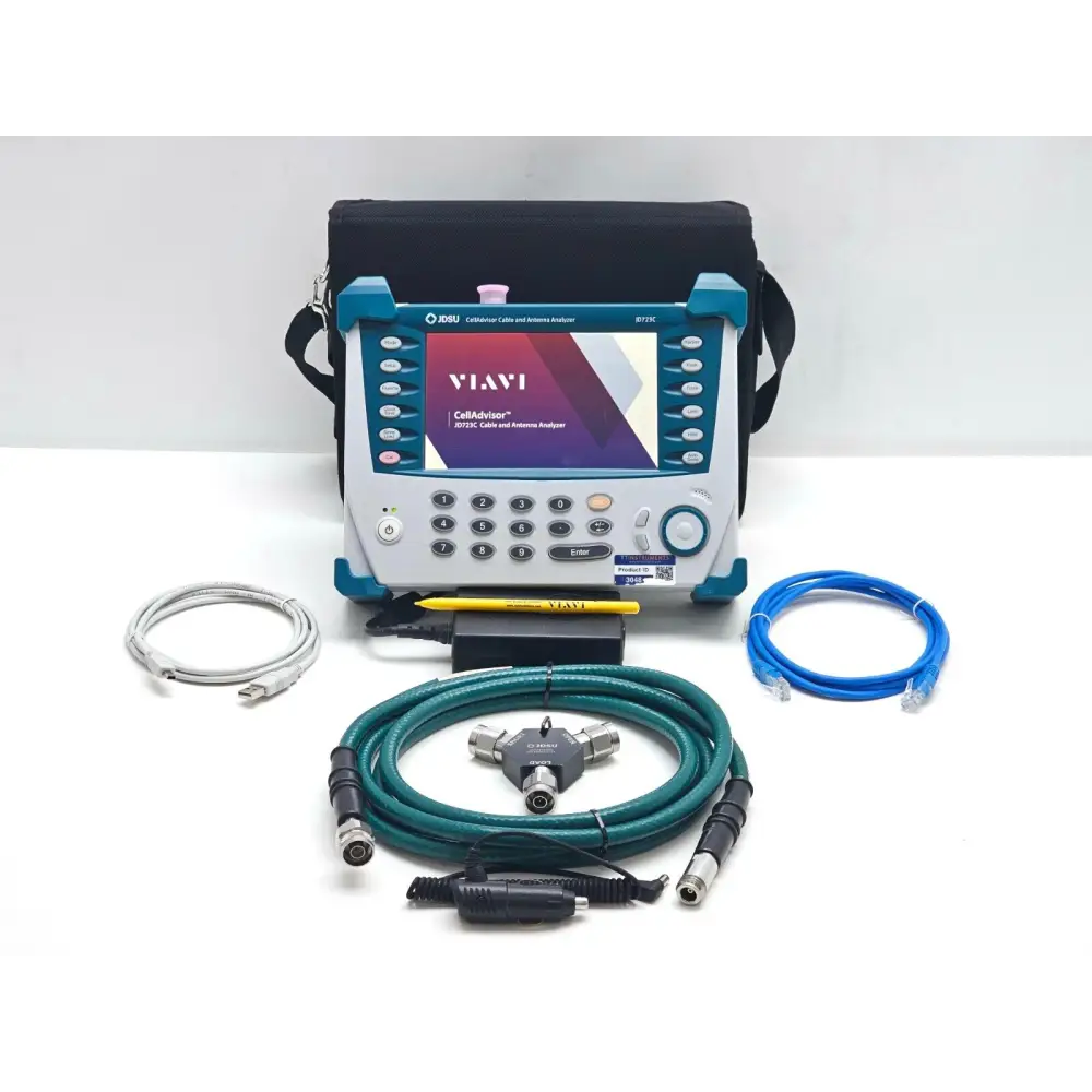 Viavi JDSU JD723C CellAdvisor Base Station Analyser front view showing colour LCD display