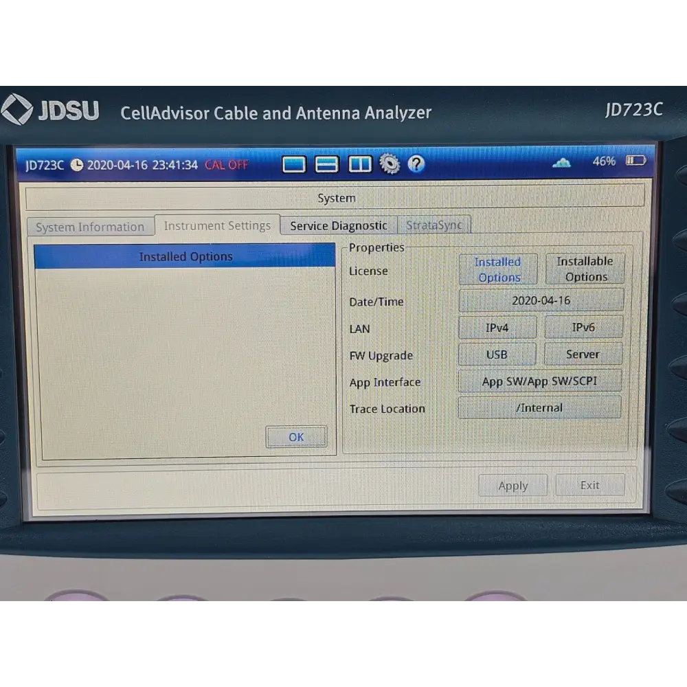 RF test cable included with Viavi JDSU JD723C CellAdvisor base station analyser