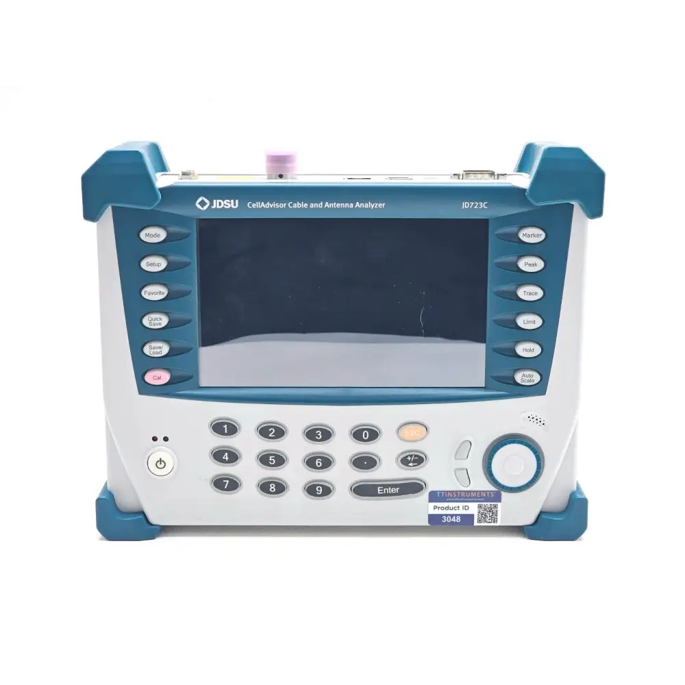 JD723C CellAdvisor front panel with keypad and RF measurement port visible