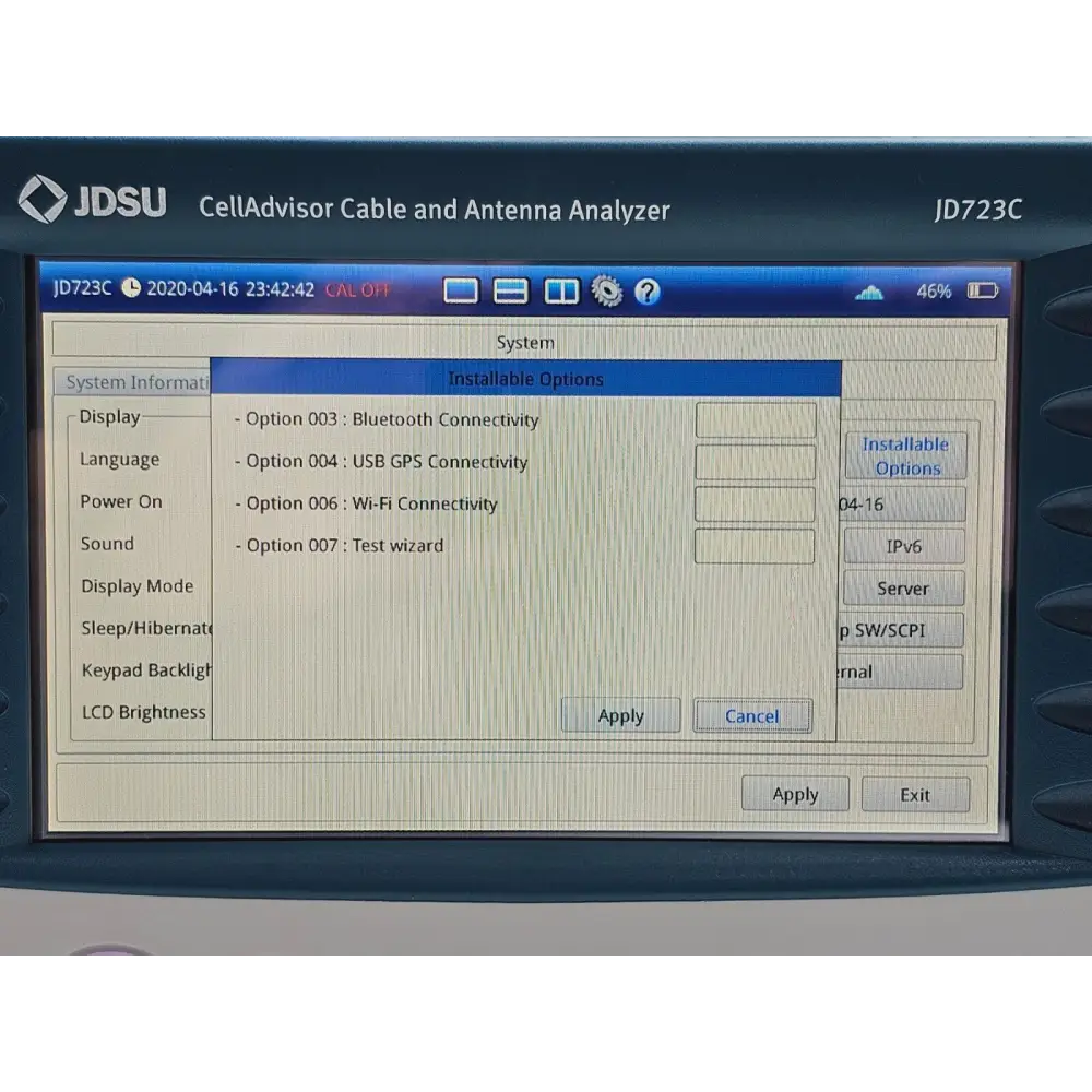 USB cable for data transfer and PC connectivity with Viavi JD723C CellAdvisor