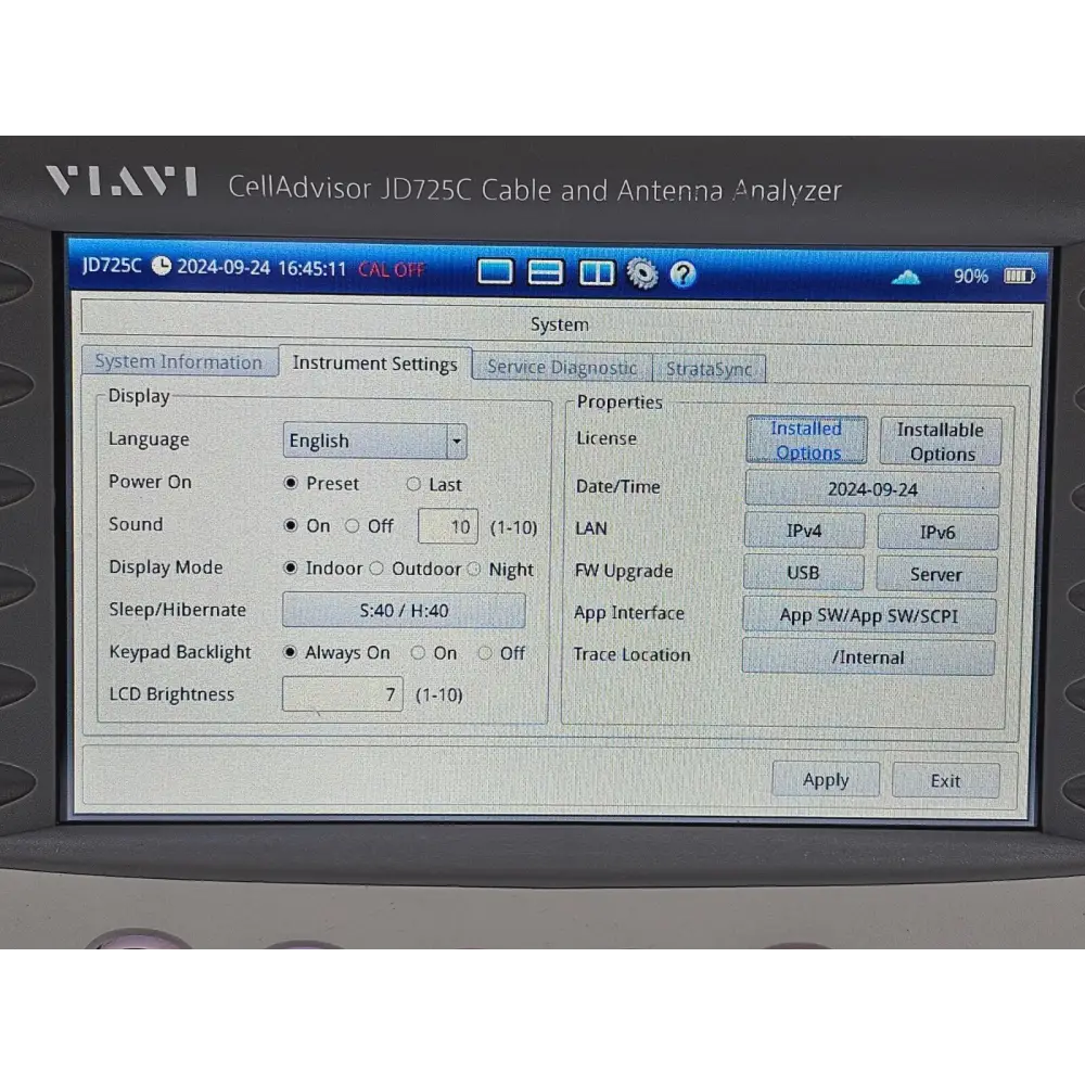 Viavi JD725C CellAdvisor placed in open protective hard carry case
