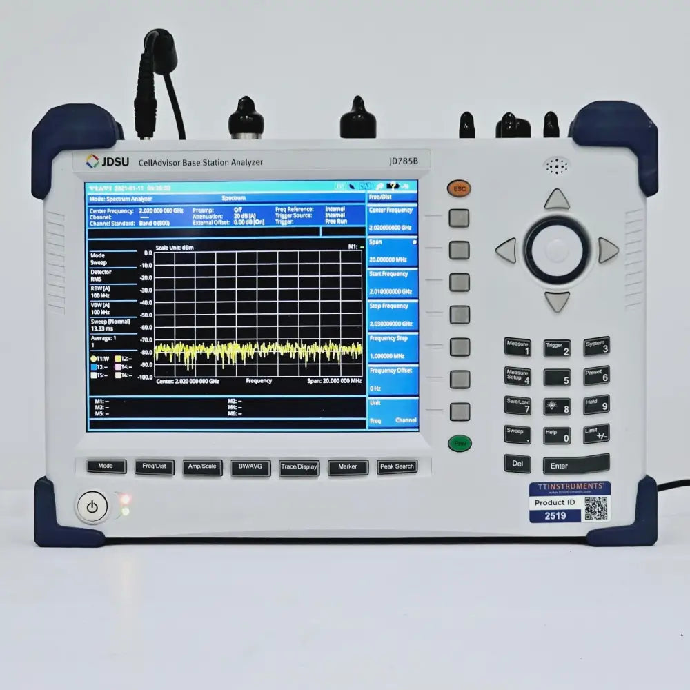 Viavi JDSU JD785B analyzer rear panel and battery compartment view
