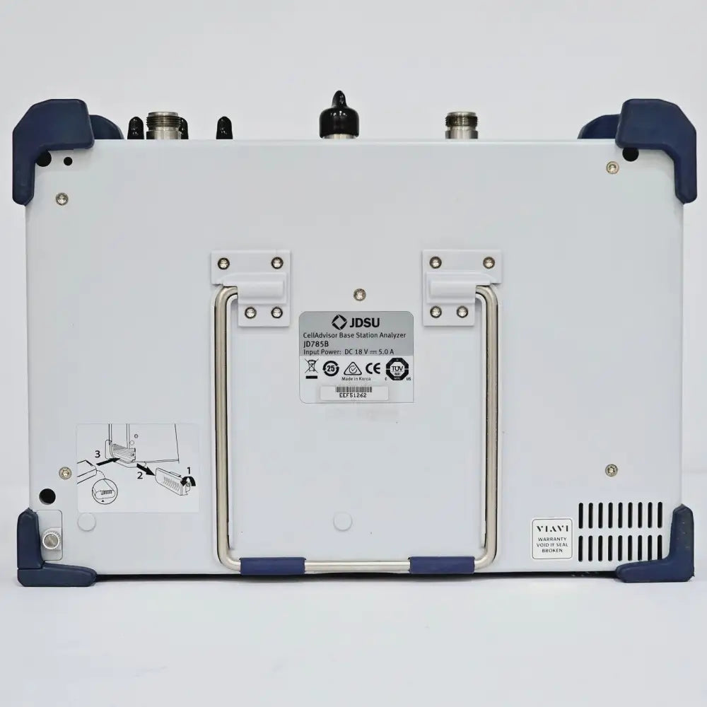 Viavi JD785B base station analyzer showing optical hardware port detail