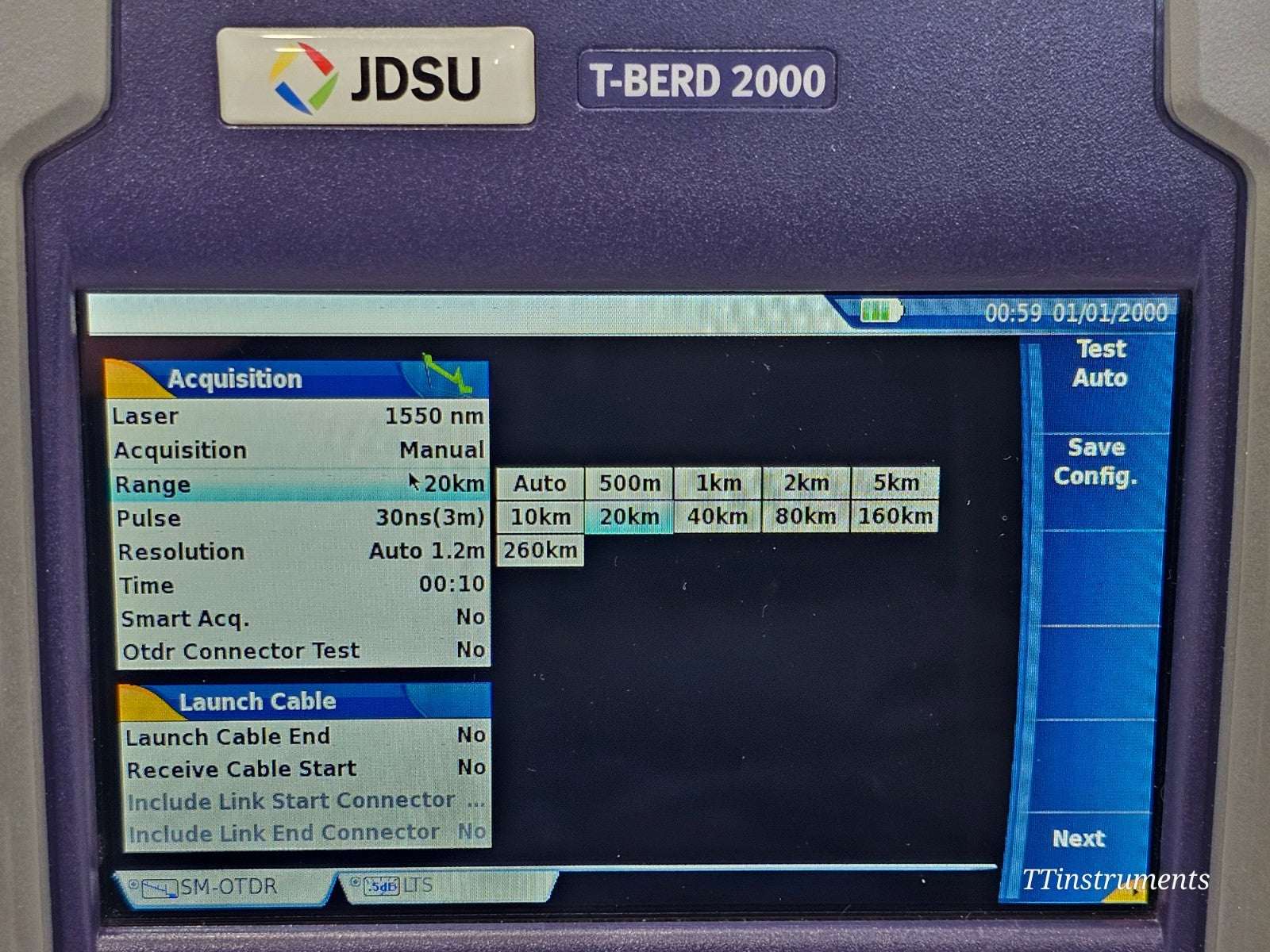 Viavi JDSU MTS 2000 Mainframe & 4126 MA SM OTDR 1310/1550nm LC-APC 37/35 dB SM